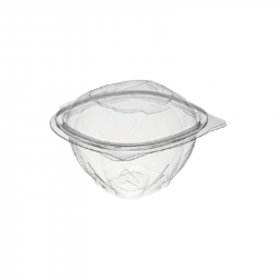 Vente Saladier rond plastique transparent avec couvercle – Emballage alimentaire vente à emporter