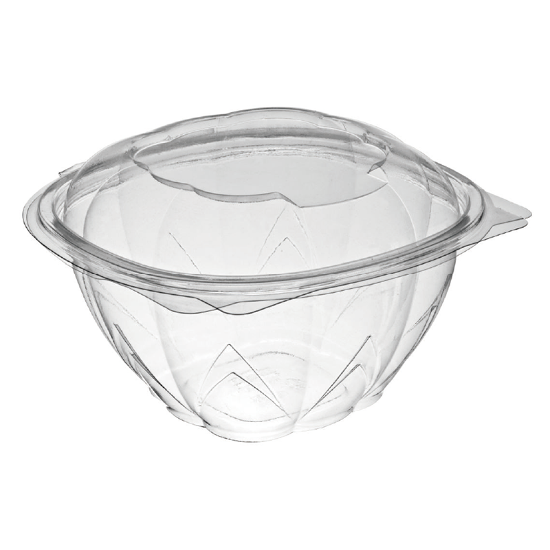 Vente Saladier rond plastique transparent avec couvercle – Emballage alimentaire vente à emporter