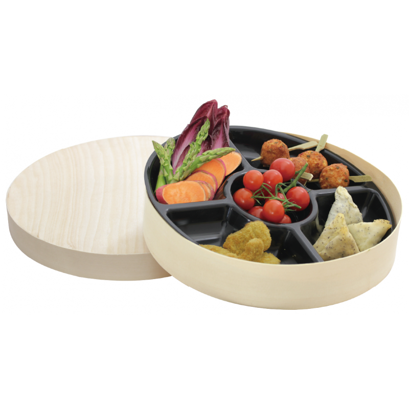 Plateau bois rond avec cloche - Plateaux à fromages : Buffet Plus