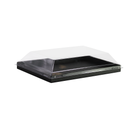 Vente Plateau repas noir effet cuir + couvercle