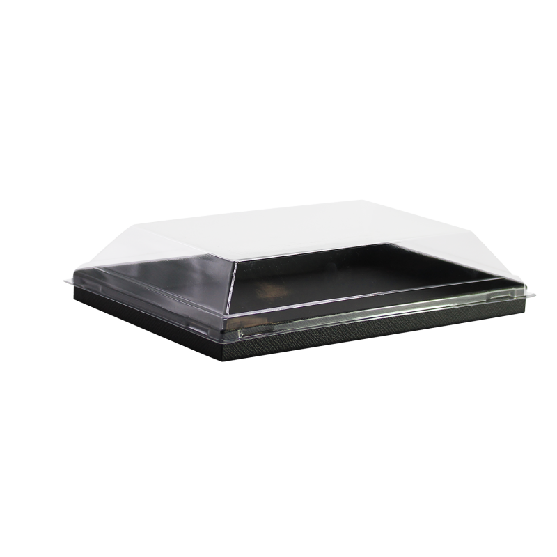 Vente Plateau repas noir effet cuir + couvercle