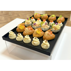 Plateau noir effet cuir 27cm