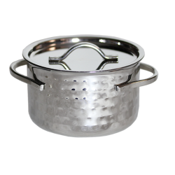Achat Casserole inox martelé avec couvercle
