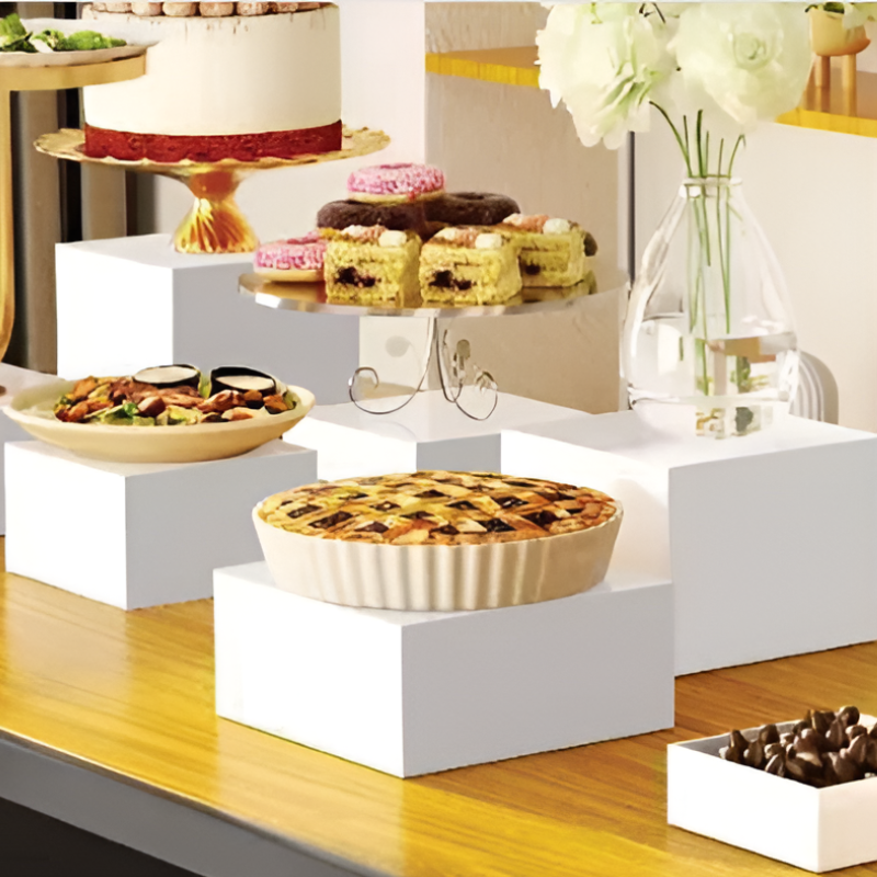 Achat Support cube acrylique buffet blanc jeu de 5