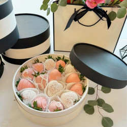 Achat Boîte ronde Lux 2 étages noir et blanc – Présentation élégante