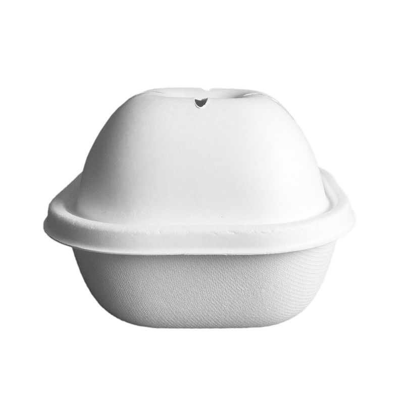 Achat Boîte à burger en pulpe de canne avec couvercle