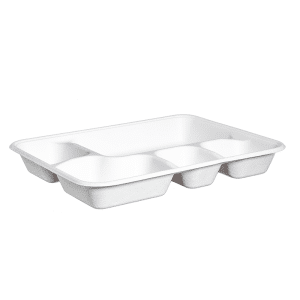 plateau eco 5 compartiments en pulpe de canne