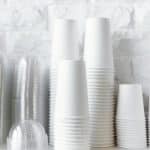 disposable coffee cups arrangement