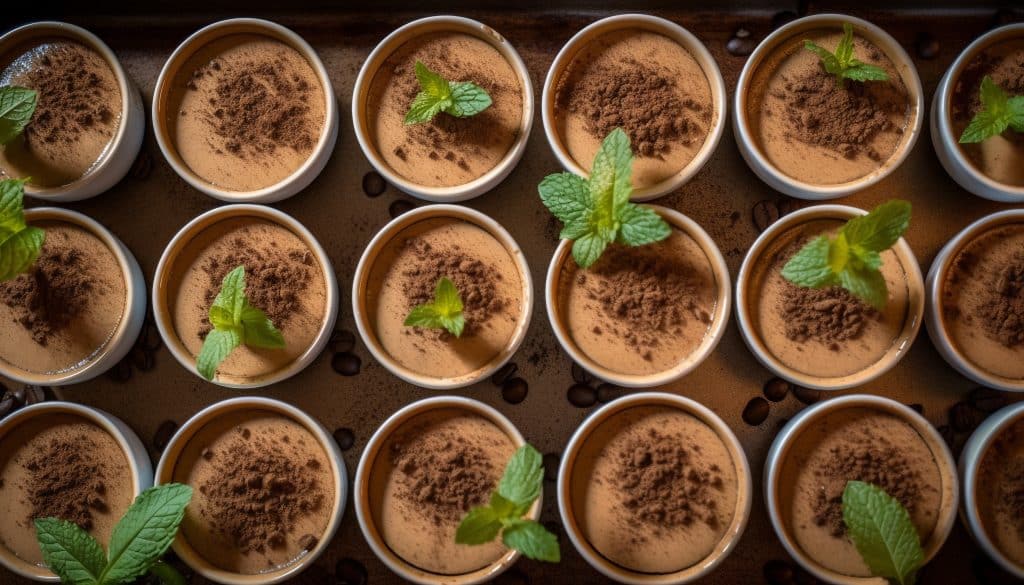 feuille menthe ajoute fraicheur au tiramisu maison genere par ia