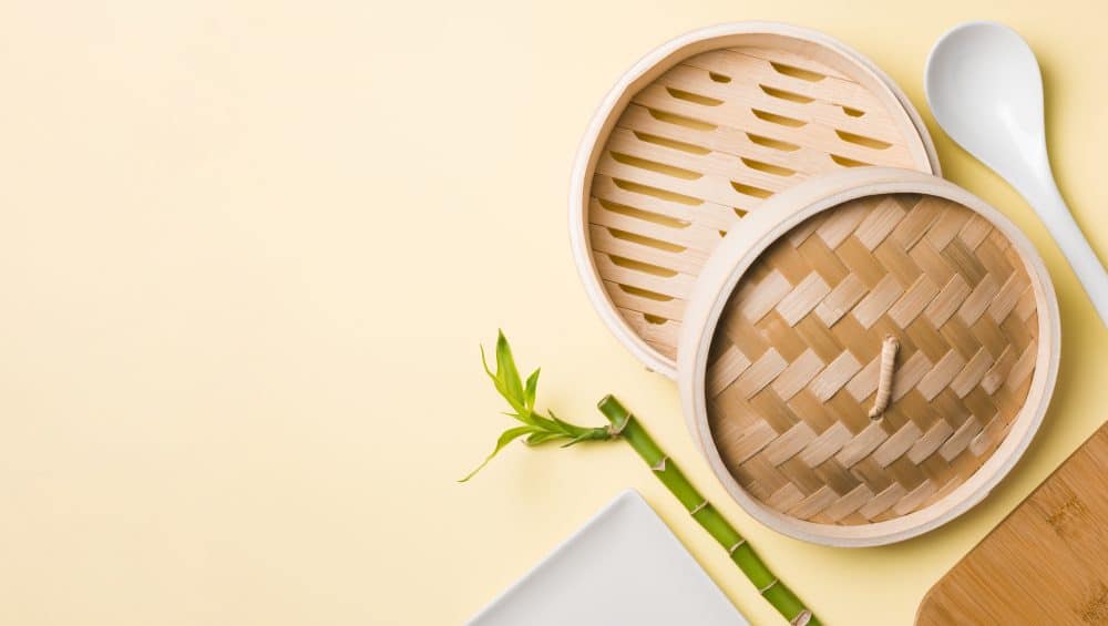 top view asian tableware