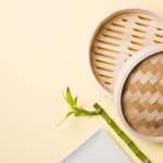 top view asian tableware