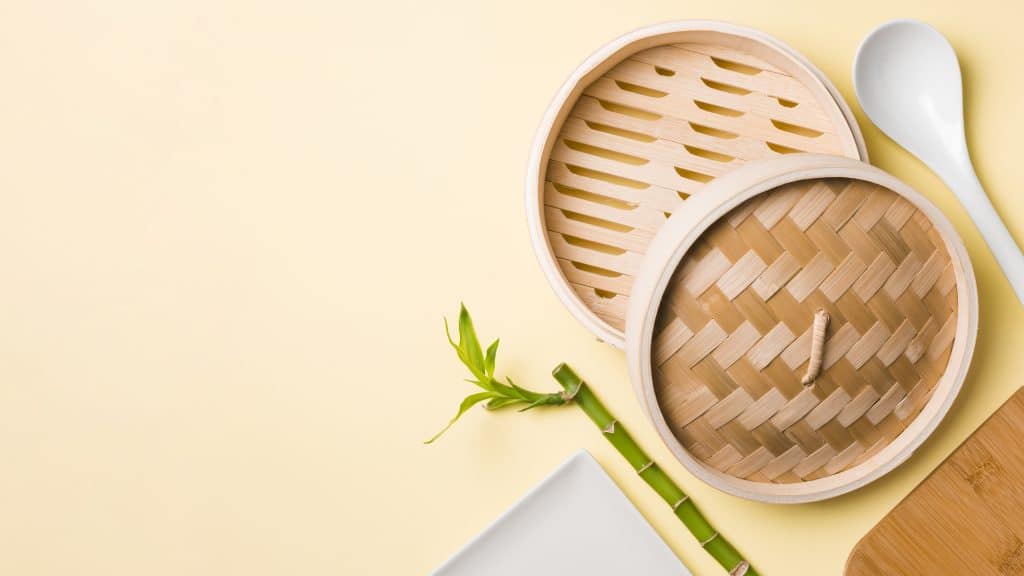 top view asian tableware