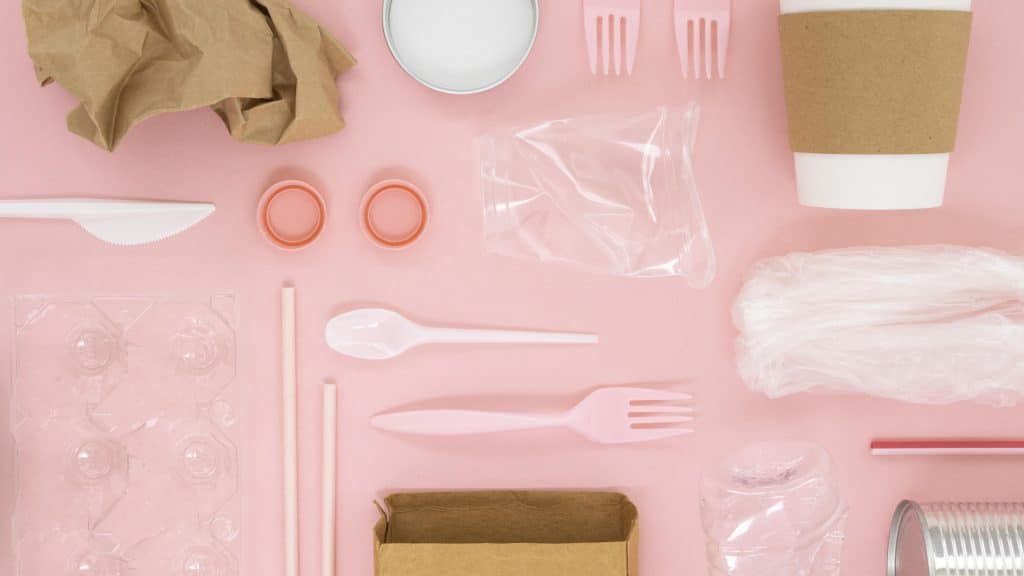 top view non eco friendly plastic elements assortment