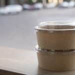 vue face aliments emballes prepares emporter espace copie