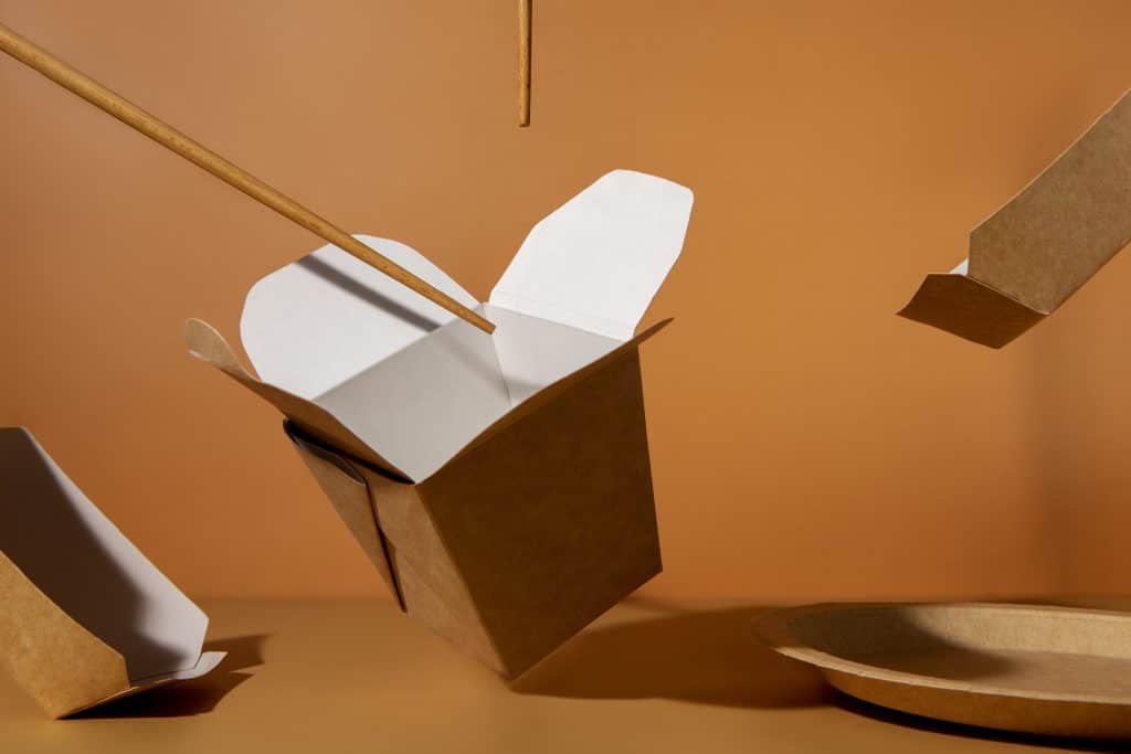still life cardboard organic dinnerware