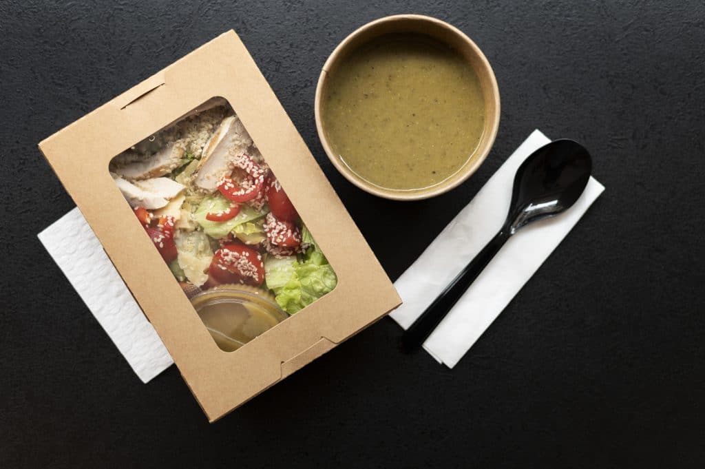 arrangement delicious takeaway food